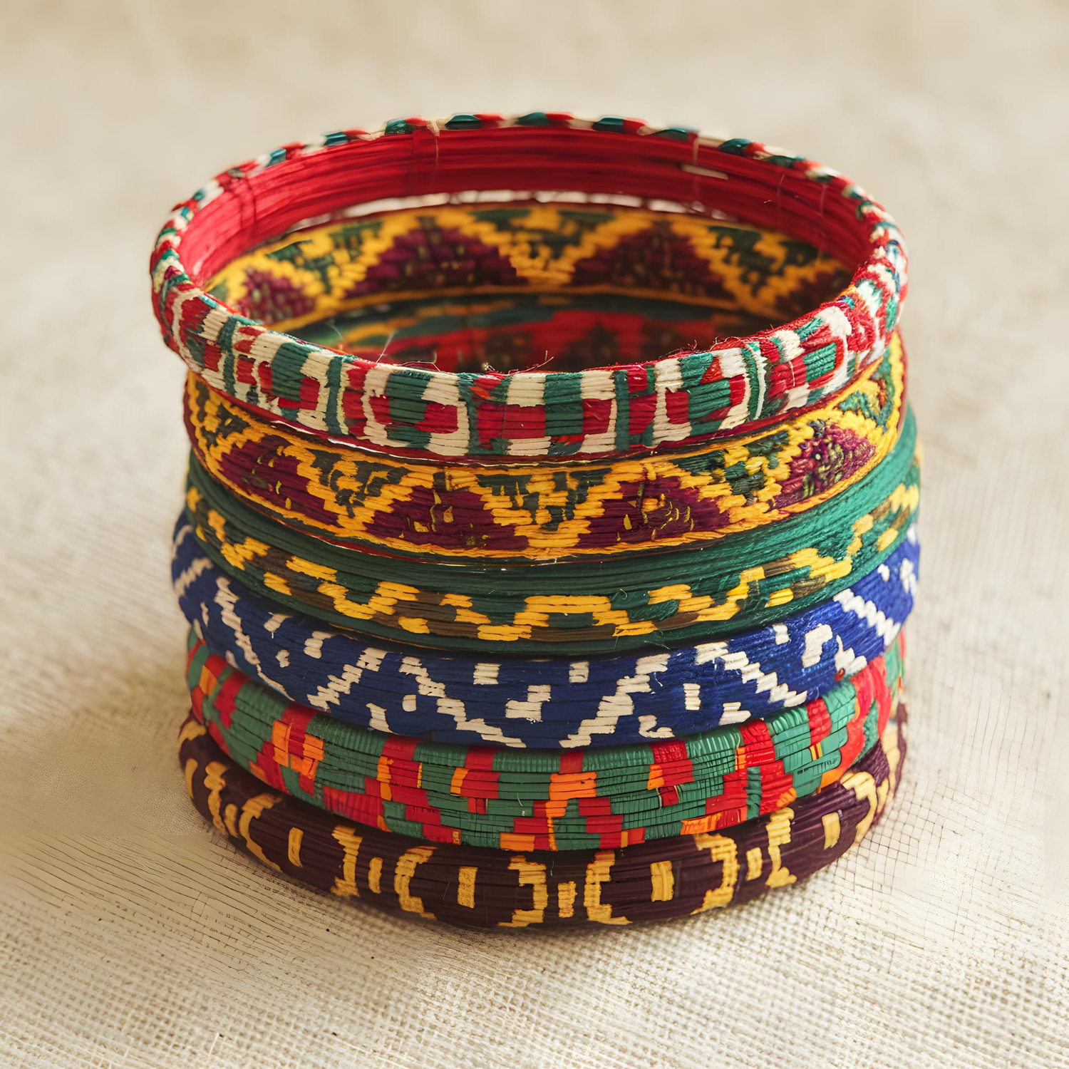 Set pulseras tejido andino